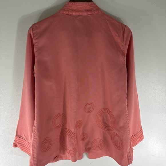 J JILL Embroidered Blazer 100% Tencel One Button Comfy Stylish & Sustainable - Picture 3 of 9